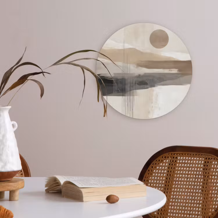 Minimalistisch - Landschap - Dimensie Akoestische PET Vilt - Rond klein -sfeer3
