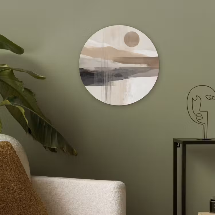 Minimalistisch - Landschap - Dimensie Akoestische PET Vilt - Rond klein -sfeer2