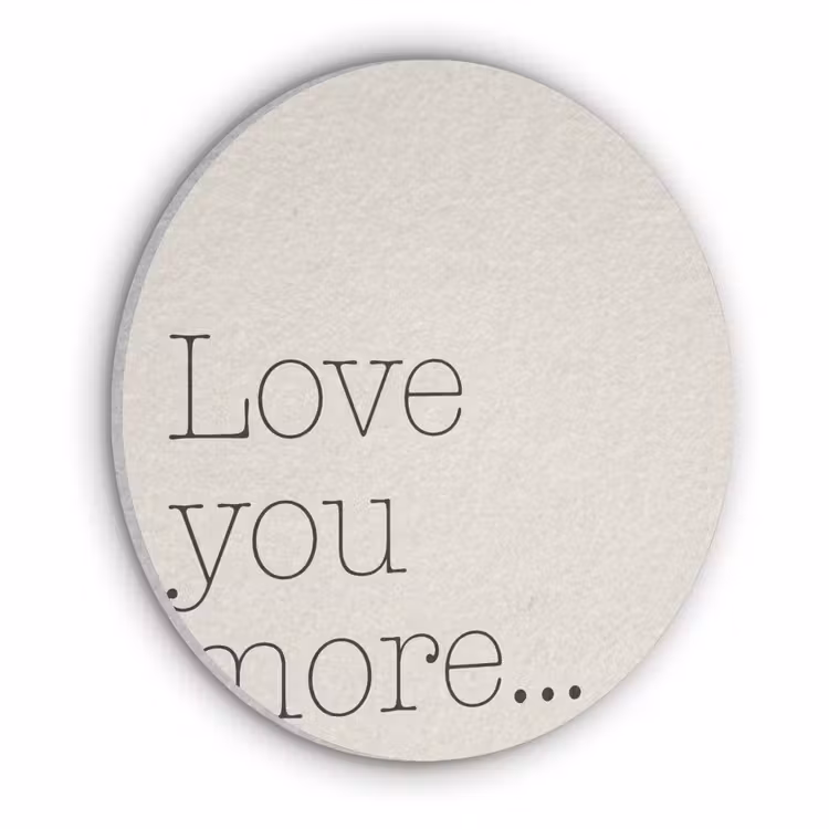 Minimalistisch - Love - Beige Akoestische PET Vilt - Rond klein -3d