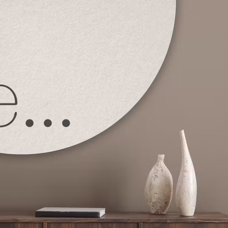 Minimalistisch - Love - Beige Akoestische PET Vilt - Rond klein -sfeer5_closeup