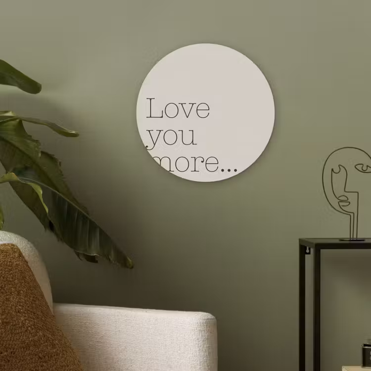 Minimalistisch - Love - Beige Akoestische PET Vilt - Rond klein -sfeer2