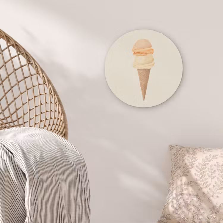 Minimalistisch - Schepijs - Hoorntje - Beige Akoestische PET Vilt - Rond klein -sfeer4