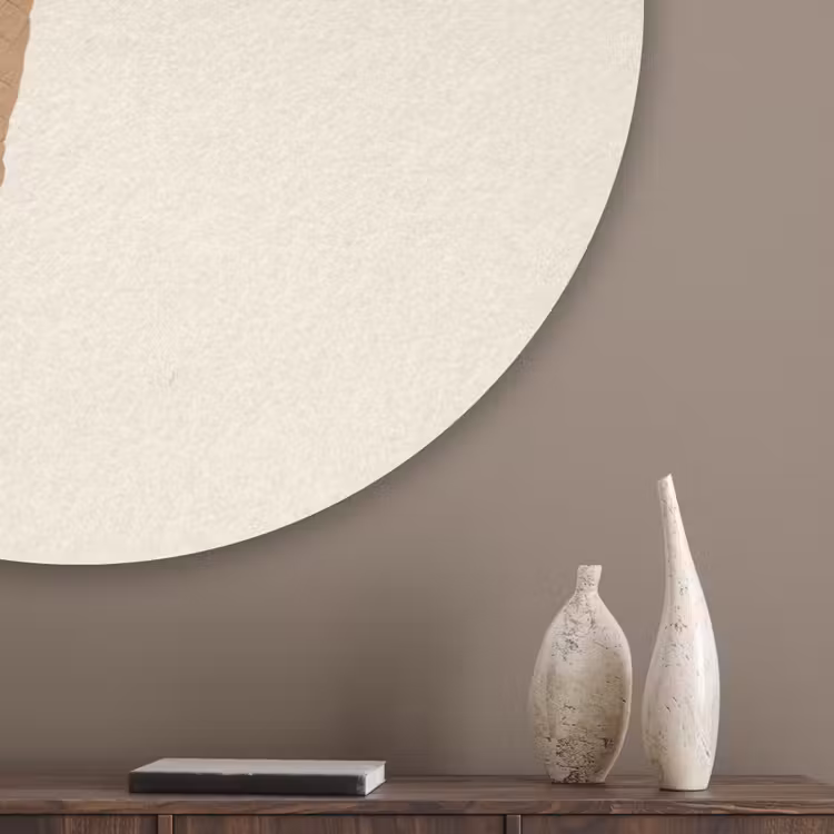 Minimalistisch - Schepijs - Hoorntje - Beige Akoestische PET Vilt - Rond klein -sfeer5_closeup
