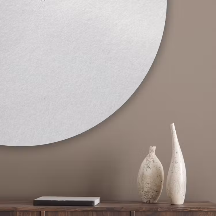 Minimalistisch - Silhouet - Zwart - Vliegtuig Akoestische PET Vilt - Rond klein -sfeer5_closeup