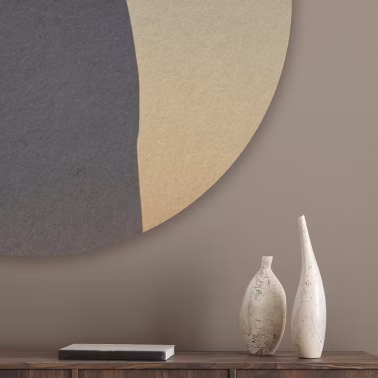Minimalistisch - Silhouet - Oranje Akoestische PET Vilt - Rond klein -sfeer5_closeup