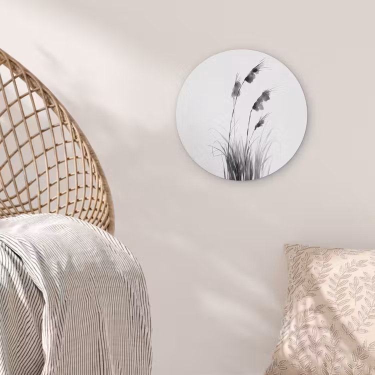 Minimalistisch - Stelen - Wit Akoestische PET Vilt - Rond klein -sfeer4