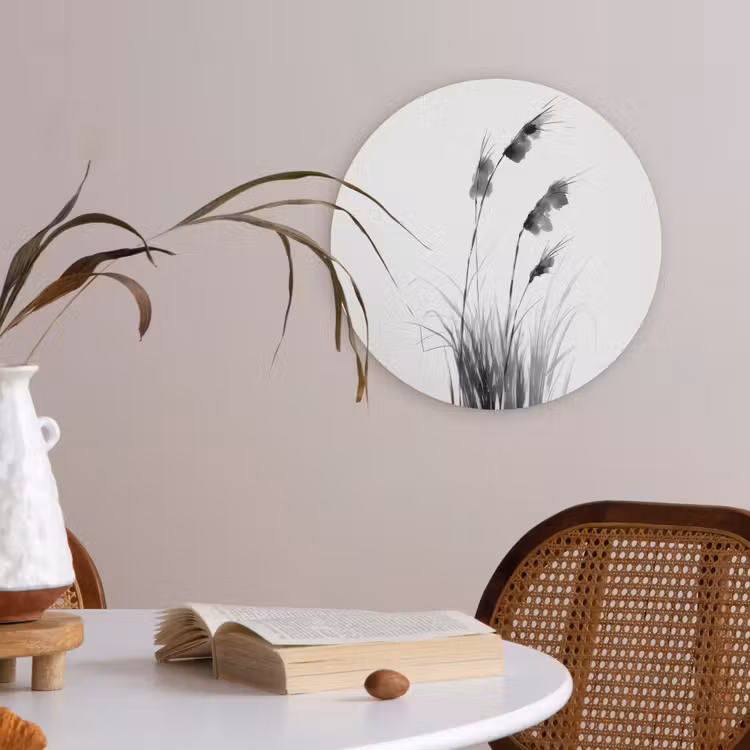Minimalistisch - Stelen - Wit Akoestische PET Vilt - Rond klein -sfeer3