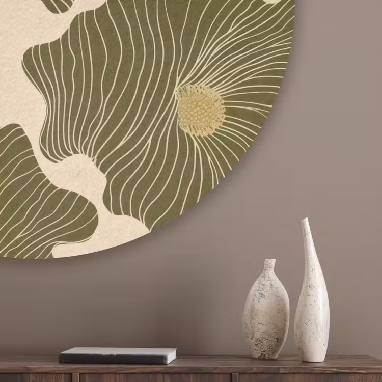 Modern - Abstract - Groen Akoestische PET Vilt - Rond klein 838 -sfeer5_closeup