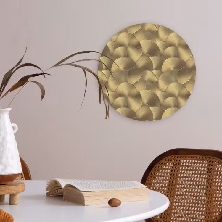 Modern - Cirkel - Goud Akoestische PET Vilt - Rond klein 838 -sfeer3