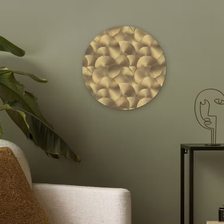 Modern - Cirkel - Goud Akoestische PET Vilt - Rond klein 838 -sfeer2