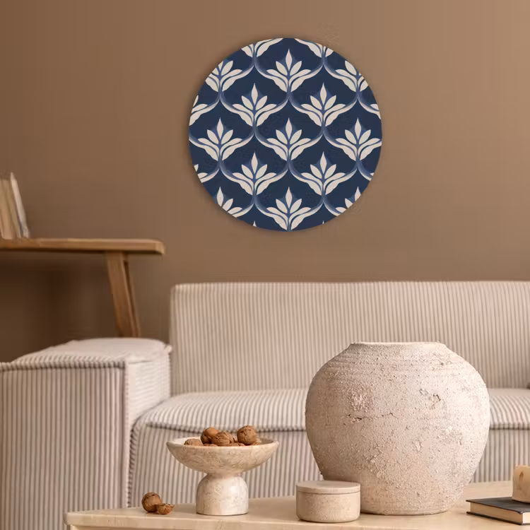 Modern - Ontwerp - Blauw Akoestische PET Vilt - Rond klein 838 -sfeer1