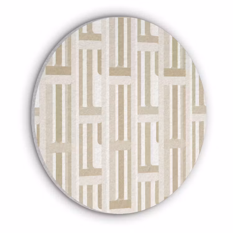 Modern - Geometrisch - Beige Akoestische PET Vilt - Rond klein 838 -3d