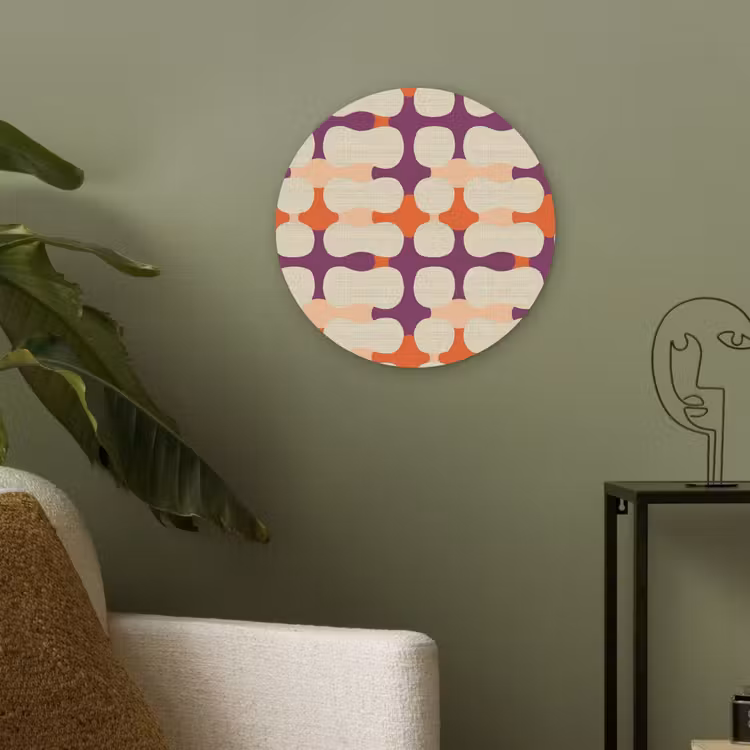 Modern - Patroon - Kleurrijk Akoestische PET Vilt - Rond klein 838 -sfeer2