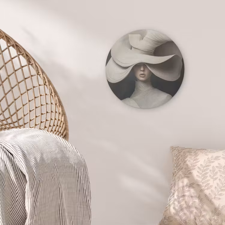 Modern - Vrouw - Hoed Akoestische PET Vilt - Rond klein -sfeer4