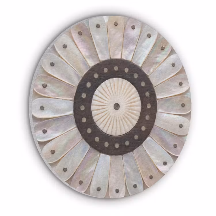 Parelmoer - Patroon - Decoratie - Ambacht - Wit Akoestische PET Vilt - Rond klein -3d