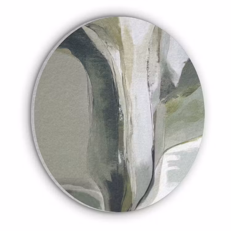Natuur - Abstract - Groen - Penseelstreken Akoestische PET Vilt - Rond klein -3d