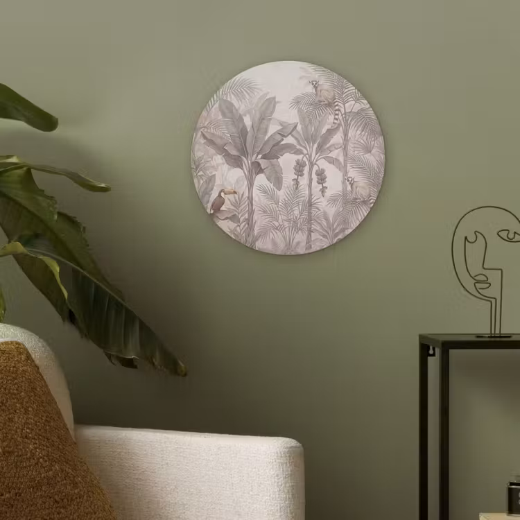 Natuur - Jungle - Ringstaartmaki - Bruin Akoestische PET Vilt - Rond klein -sfeer2