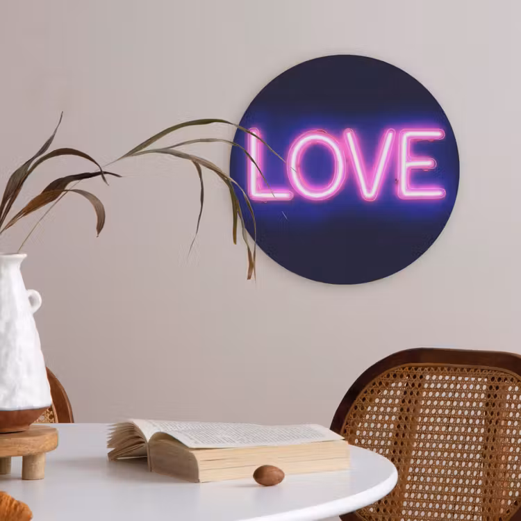 Neon - Love - Valentijn Akoestische PET Vilt - Rond klein -sfeer3