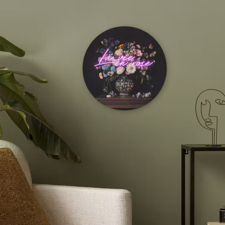 Neon - Vaas - Bloemen Akoestische PET Vilt - Rond klein -sfeer2