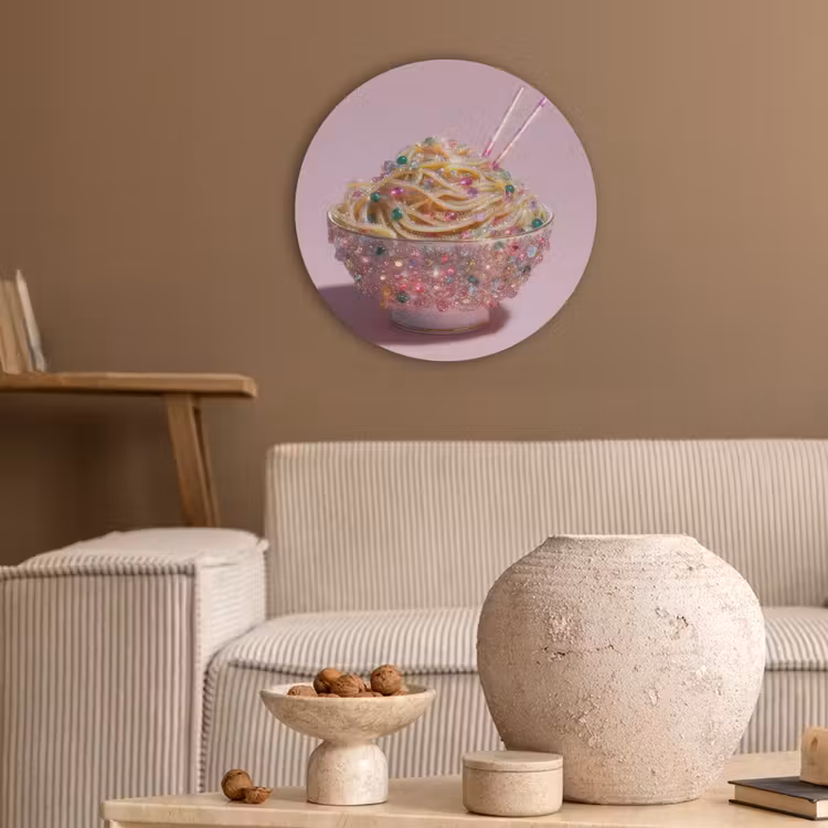 Noodles - Edelstenen - Stokjes - Roze Akoestische PET Vilt - Rond klein -sfeer1