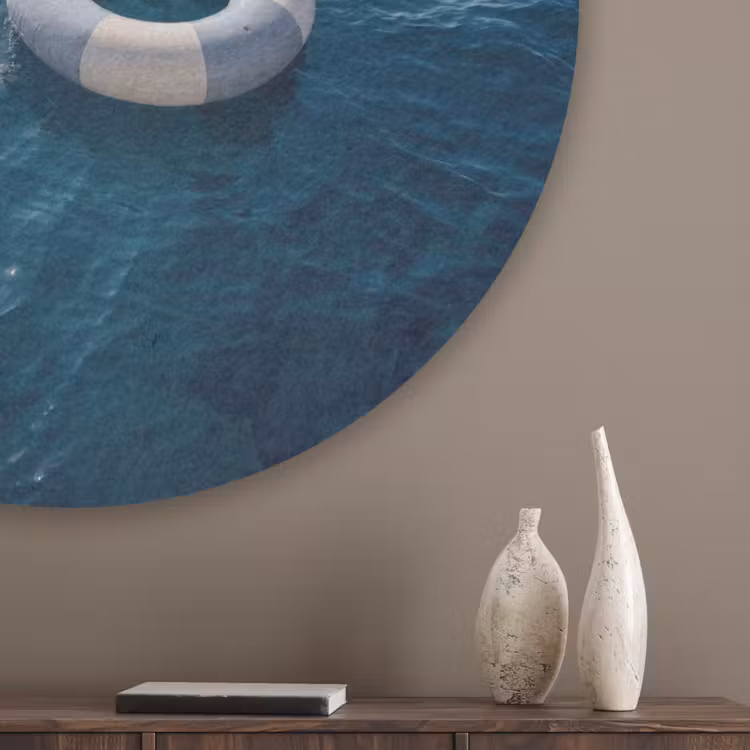 Oceaan - Zwemband - Horizon Akoestische PET Vilt - Rond klein -sfeer5_closeup