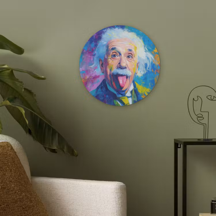 Oude man - Expressief - Kleurrijk Akoestische PET Vilt - Rond klein -sfeer2