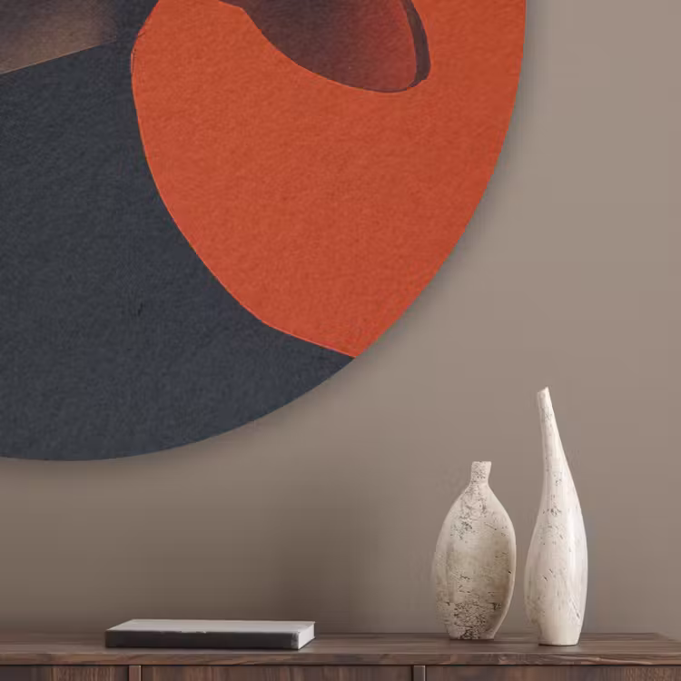 Oranje - Hoed - Vrouw Akoestische PET Vilt - Rond klein -sfeer5_closeup