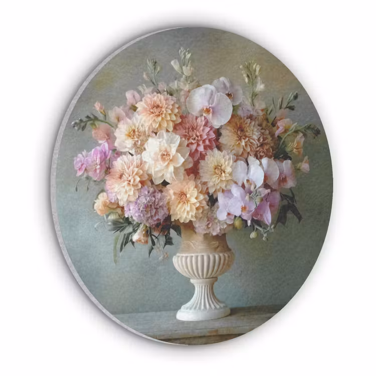 Orchidee - Boeket - Vaas - Bloemen Akoestische PET Vilt - Rond klein -3d