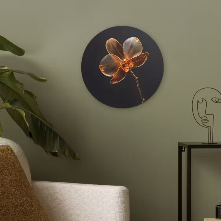 Orchidee - Doorzichtig - Bloem Akoestische PET Vilt - Rond klein -sfeer2