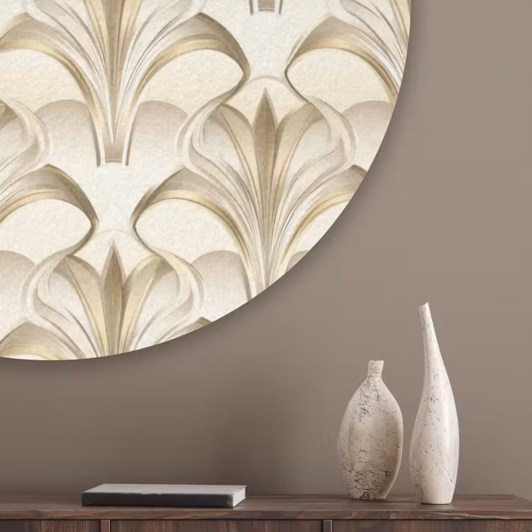 Ornament - Barok - Goud Akoestische PET Vilt - Rond klein 838 -sfeer5_closeup