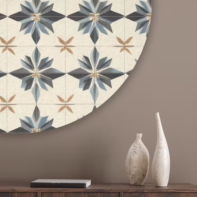 Sierlijk - Ornament - Blauw Akoestische PET Vilt - Rond klein 838 -sfeer5_closeup