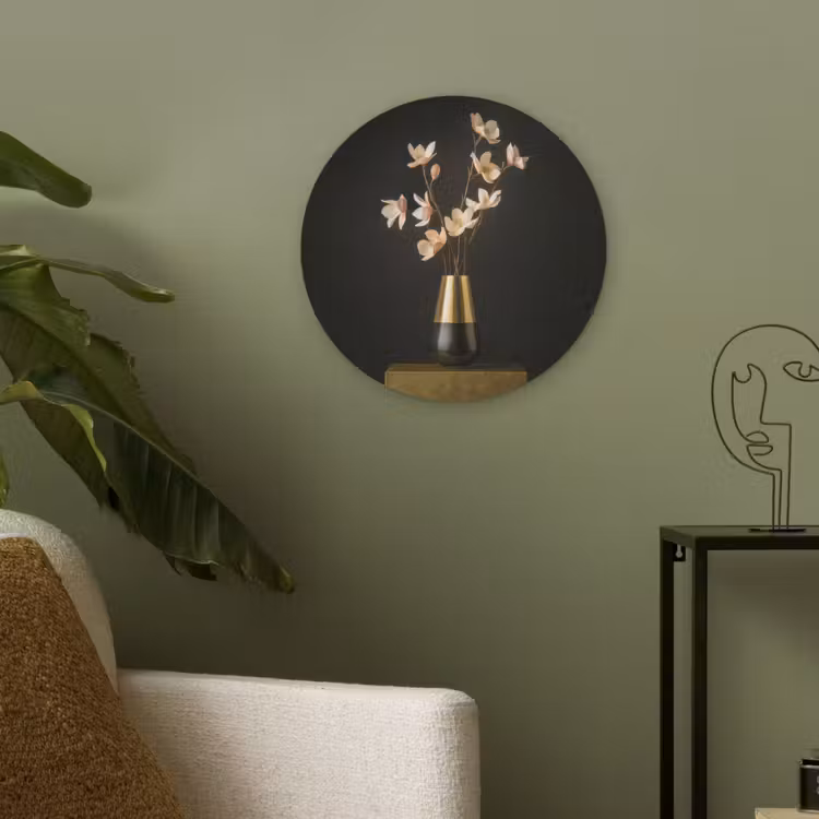 Sierlijk - Boeket - Goud - Vaas Akoestische PET Vilt - Rond klein -sfeer2