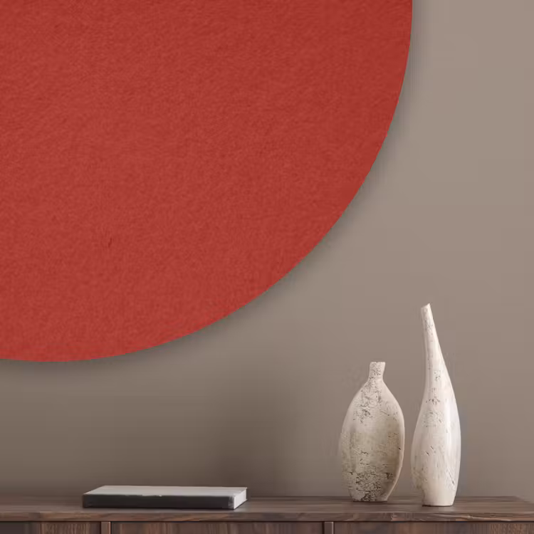 Oxblood - Maroon - Rood Akoestische PET Vilt - Rond klein 838 -sfeer5_closeup