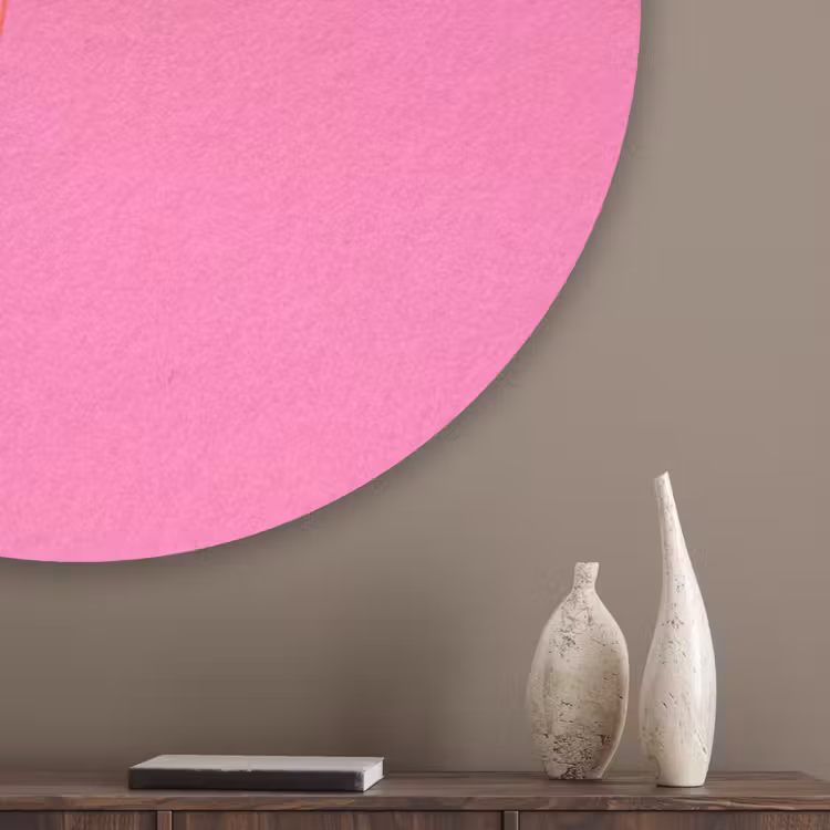 Palmbomen - Modern - Roze Akoestische PET Vilt - Rond klein -sfeer5_closeup