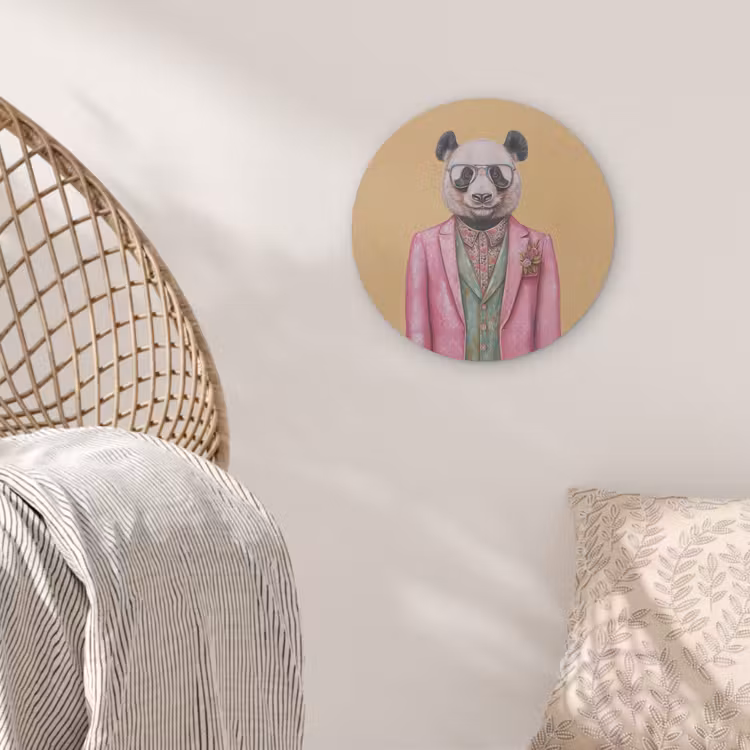Panda - Pak - Zonnebril - Blauw Akoestische PET Vilt - Rond klein -sfeer4