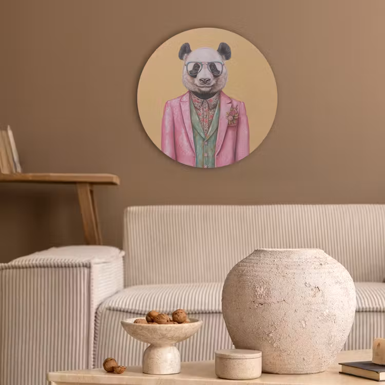 Panda - Pak - Zonnebril - Blauw Akoestische PET Vilt - Rond klein -sfeer1