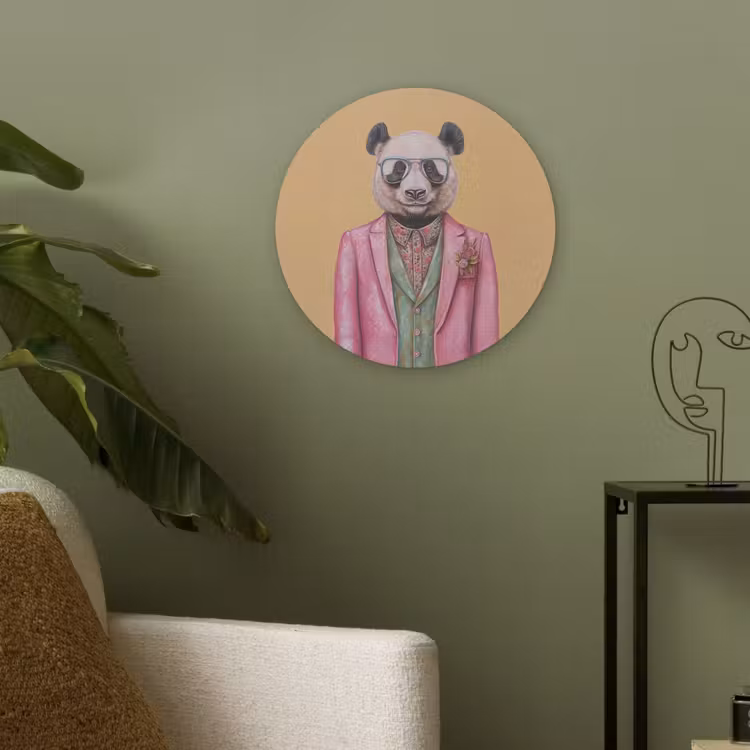 Panda - Pak - Zonnebril - Blauw Akoestische PET Vilt - Rond klein -sfeer2