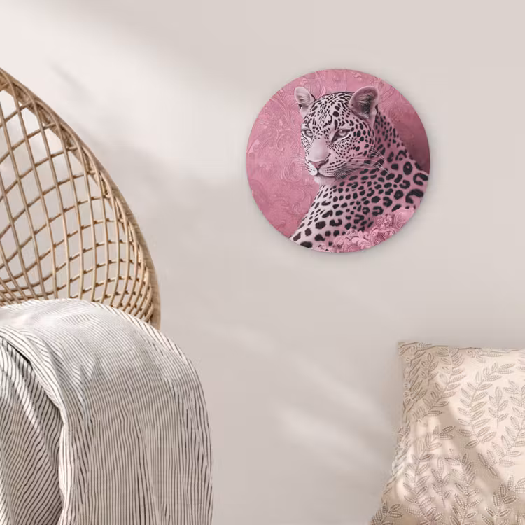 Panter - Luxe - Roze Akoestische PET Vilt - Rond klein -sfeer4