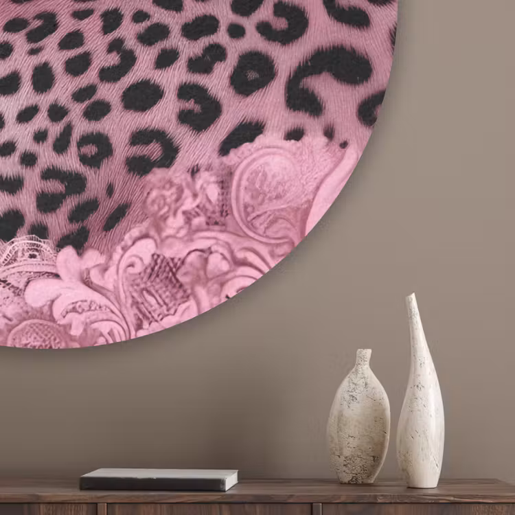 Panter - Luxe - Roze Akoestische PET Vilt - Rond klein -sfeer5_closeup