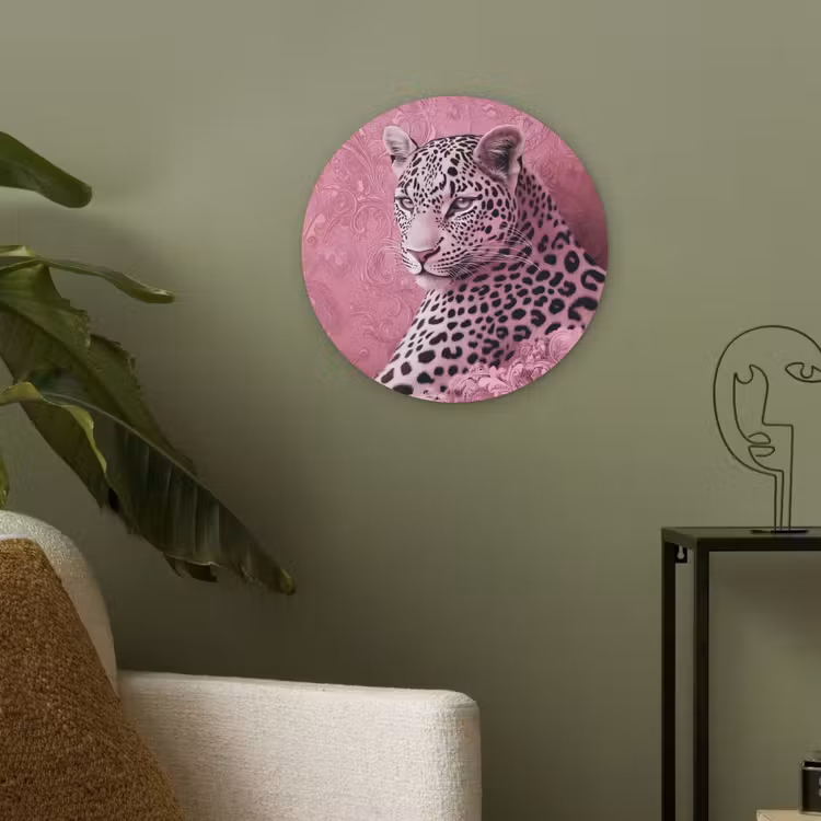 Panter - Luxe - Roze Akoestische PET Vilt - Rond klein -sfeer2
