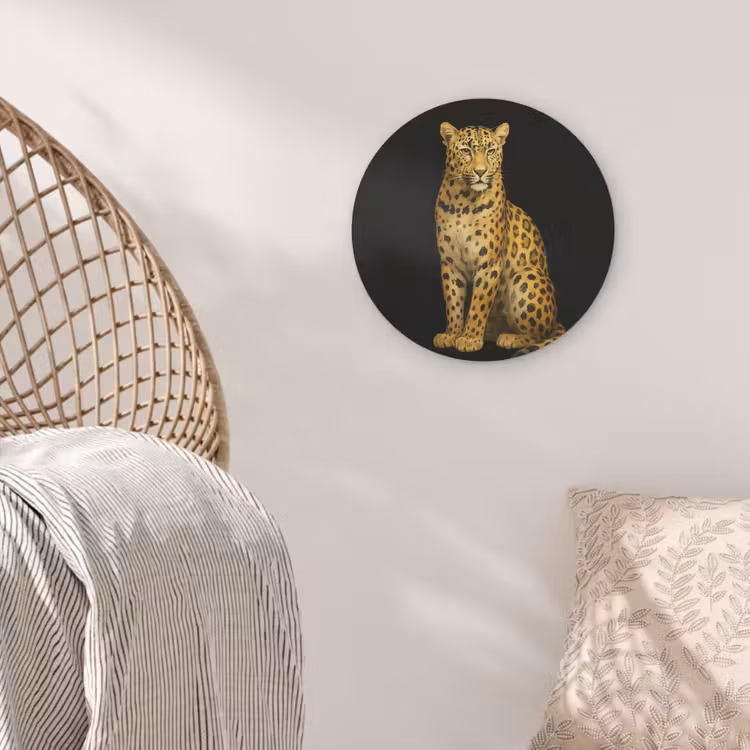 Panter - Realistisch - Bruin Akoestische PET Vilt - Rond klein -sfeer4