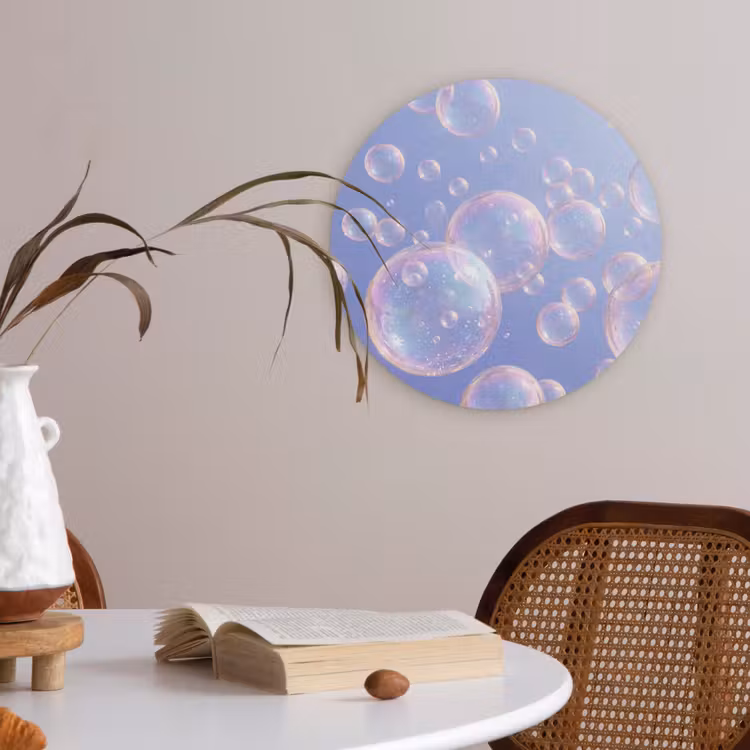 Pastel - Bubbels - Dromerig Akoestische PET Vilt - Rond klein -sfeer3