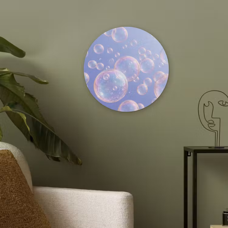 Pastel - Bubbels - Dromerig Akoestische PET Vilt - Rond klein -sfeer2