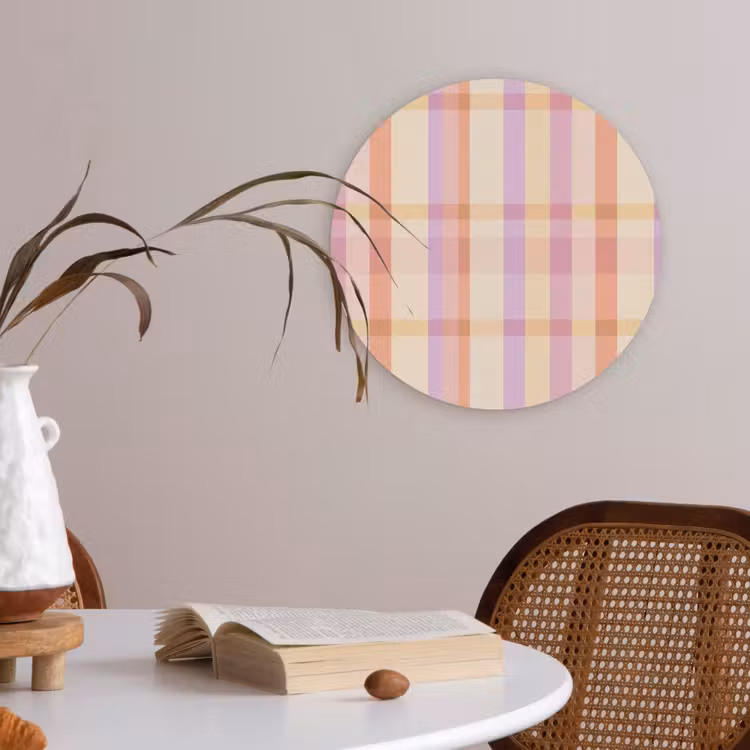 Pastel - uitpatroon - Geometrisch Akoestische PET Vilt - Rond klein 838 -sfeer3