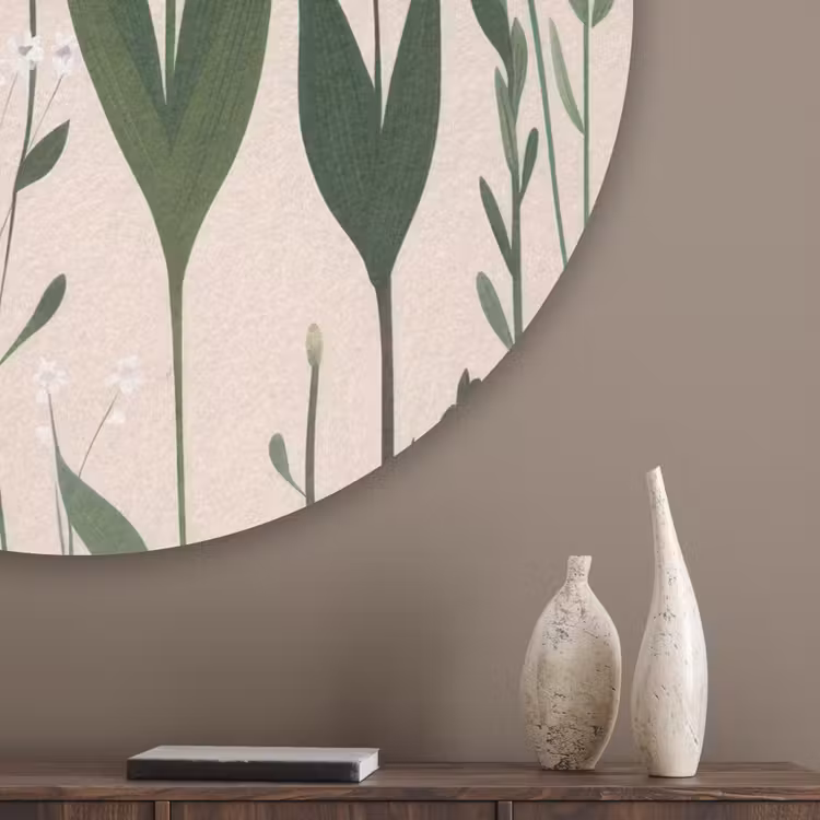 Pasteltinten - Bloemen - Illustratie Akoestische PET Vilt - Rond klein -sfeer5_closeup