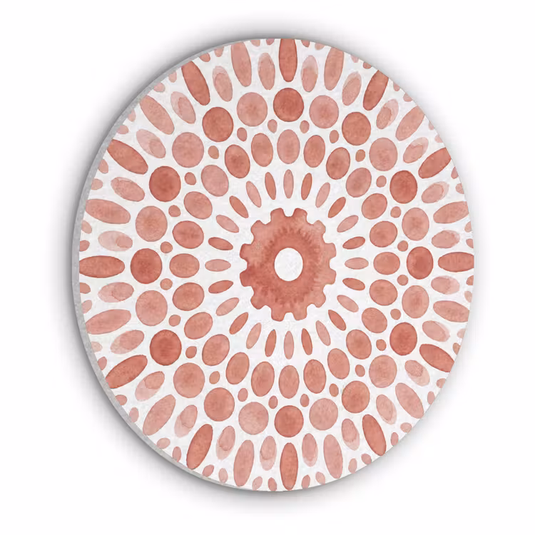 Patroon - Cirkels - Abstract - Modern - Rood Akoestische PET Vilt - Rond klein -3d