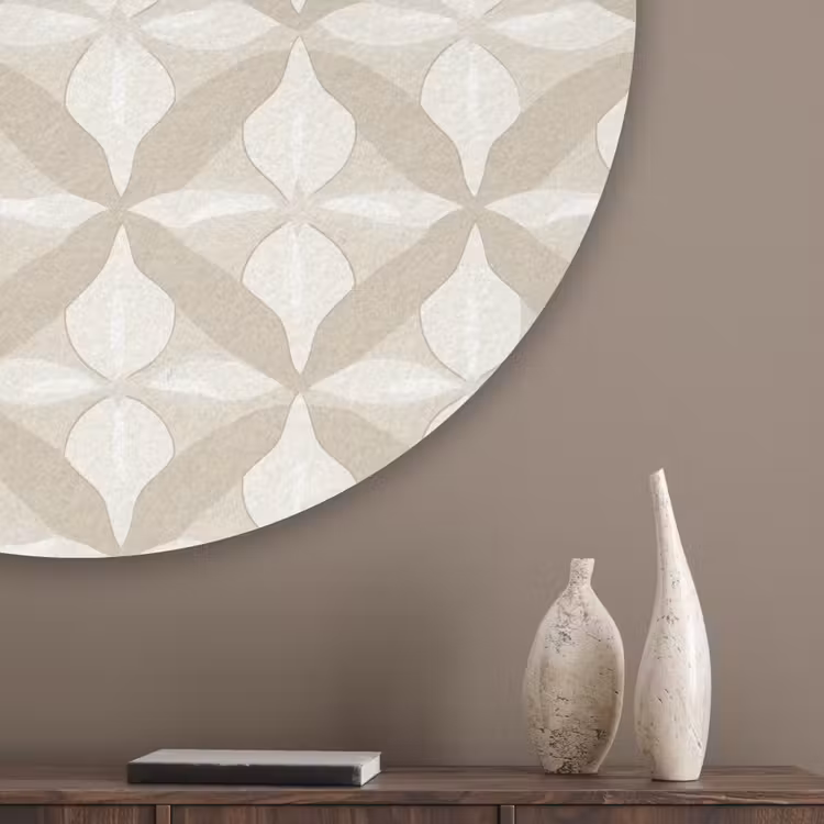 Patroon - Klassiek - Beige Akoestische PET Vilt - Rond klein 838 -sfeer5_closeup
