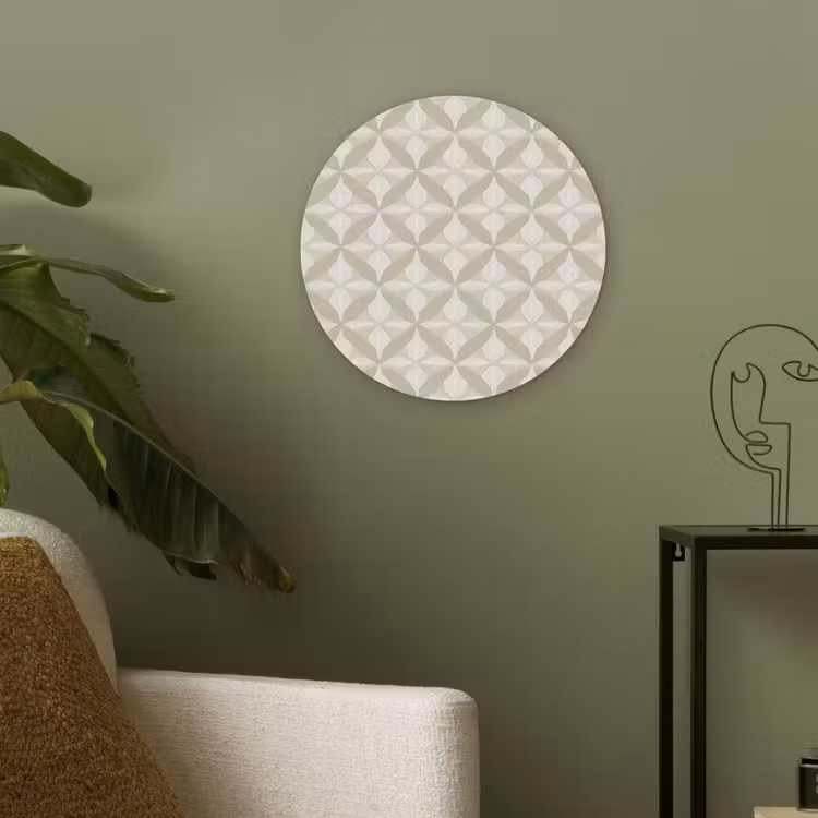 Patroon - Klassiek - Beige Akoestische PET Vilt - Rond klein 838 -sfeer2