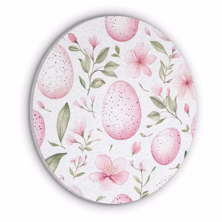 Patroon - Eieren - Roze - Pasen Akoestische PET Vilt - Rond klein -3d