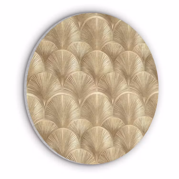 Patroon - Waaier -  Goud Akoestische PET Vilt - Rond klein 838 -3d